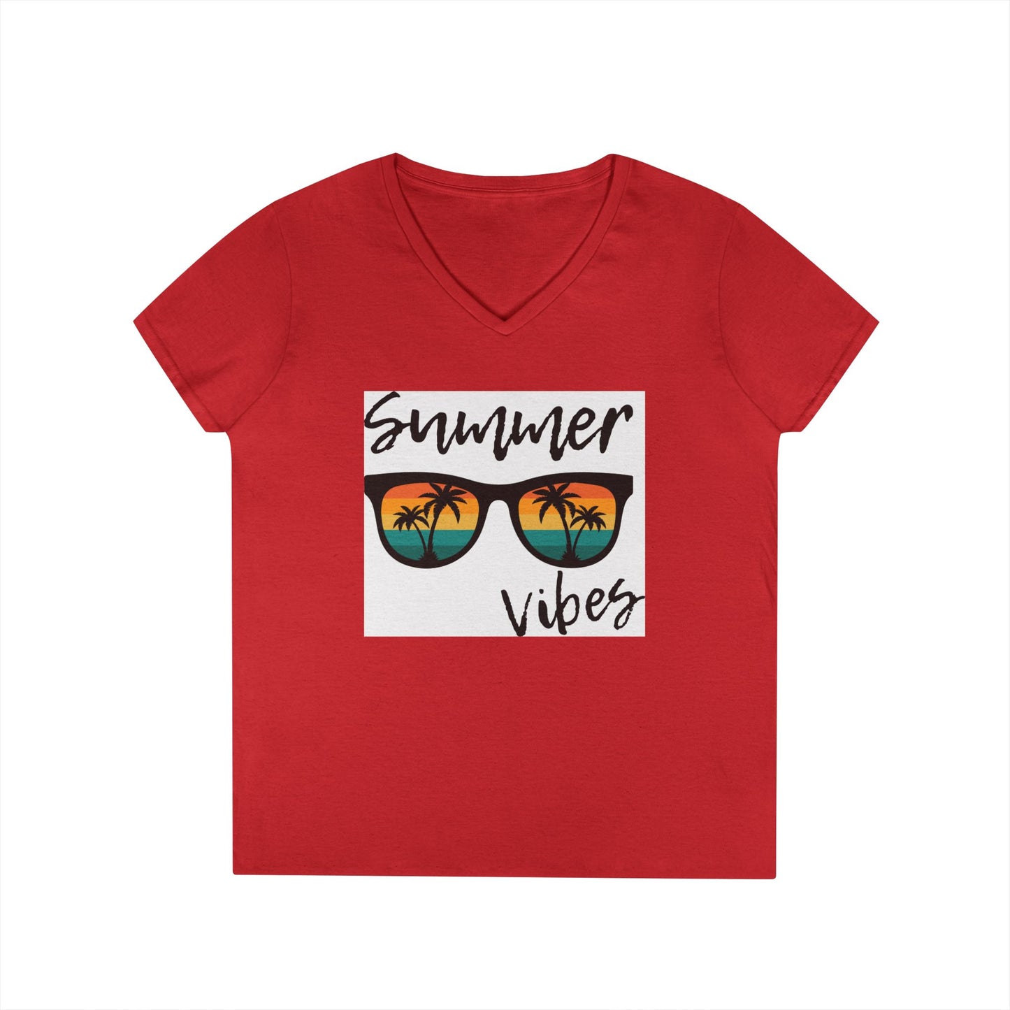 Summer Vibes Ladies' V-Neck T-Shirt