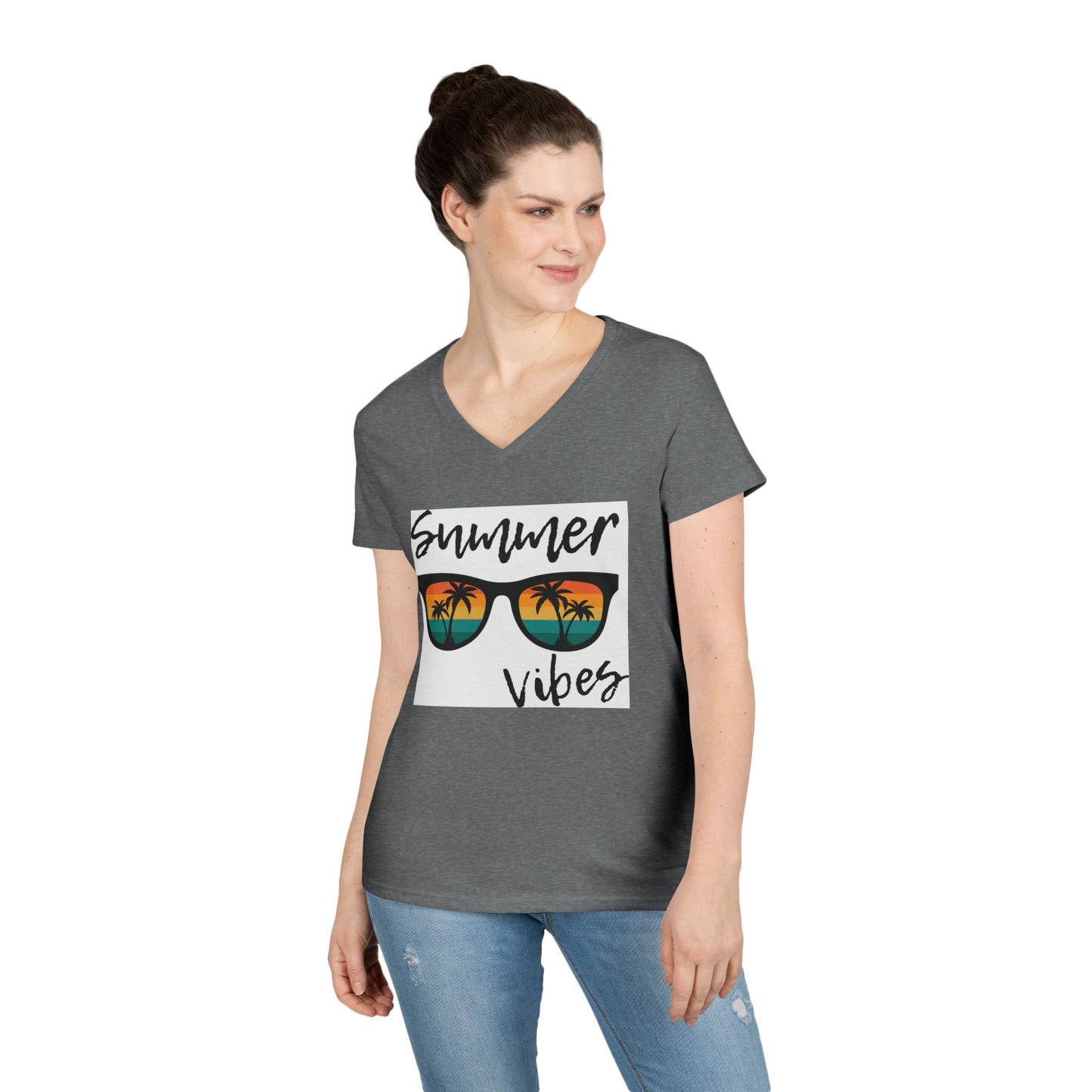 Summer Vibes Ladies' V-Neck T-Shirt