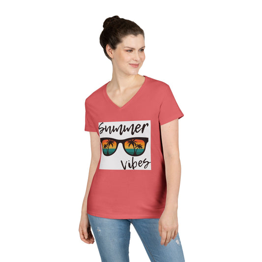 Summer Vibes Ladies' V-Neck T-Shirt