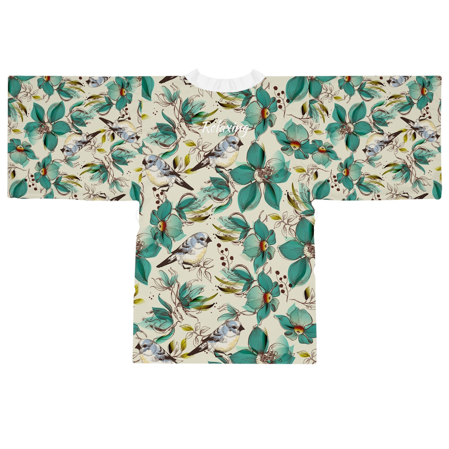 Floral Long Sleeve Kimono Robe – Relaxing Home Wear for Cozy Evenings