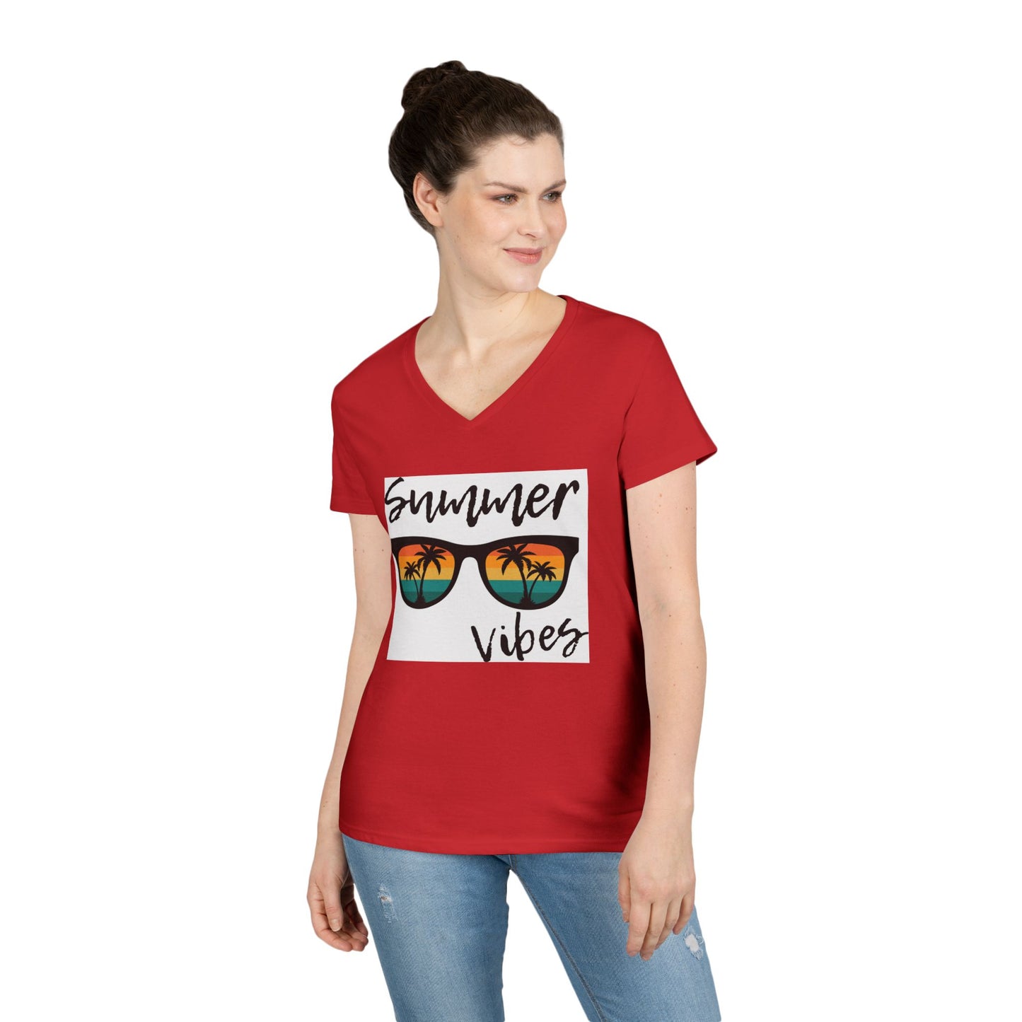 Summer Vibes Ladies' V-Neck T-Shirt