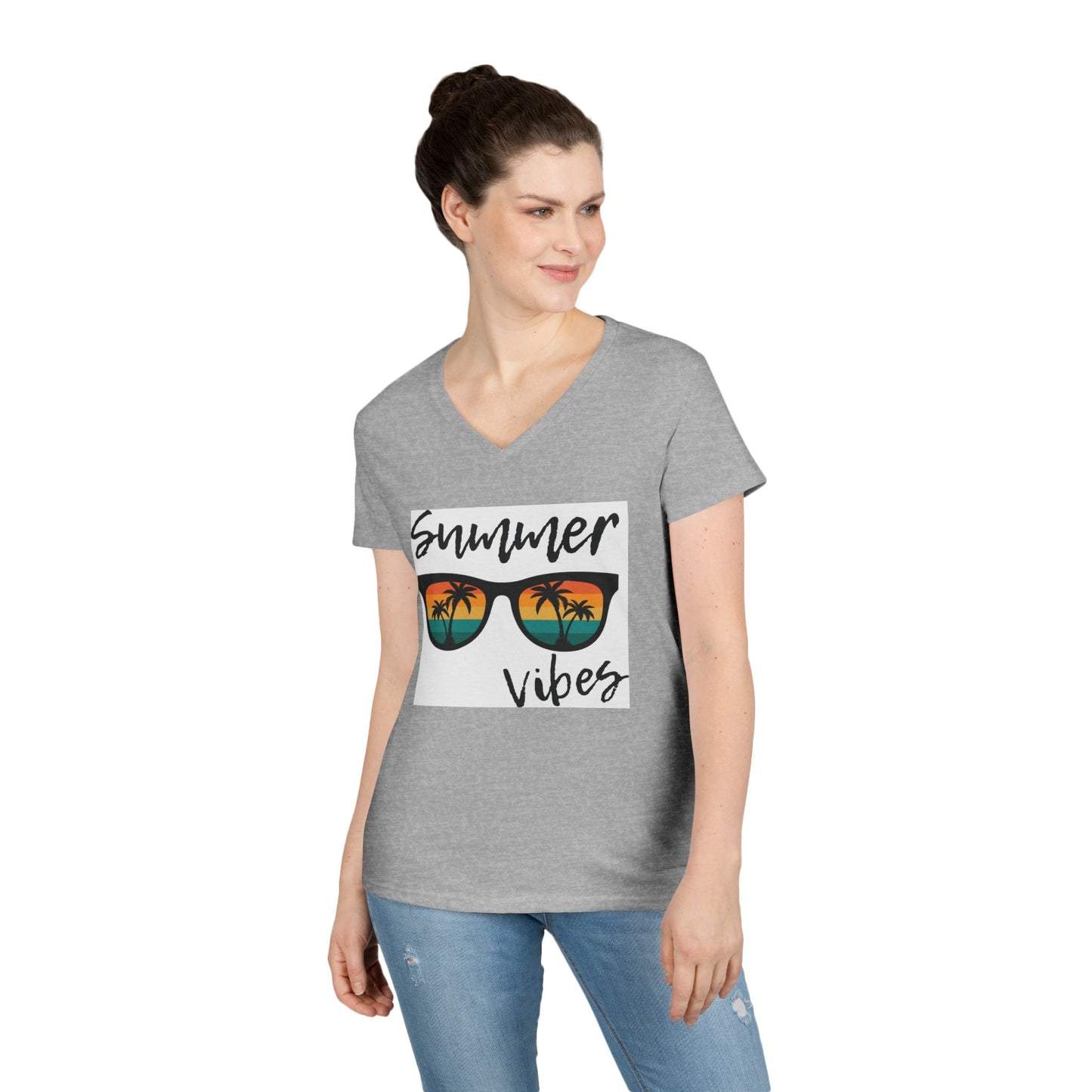 Summer Vibes Ladies' V-Neck T-Shirt