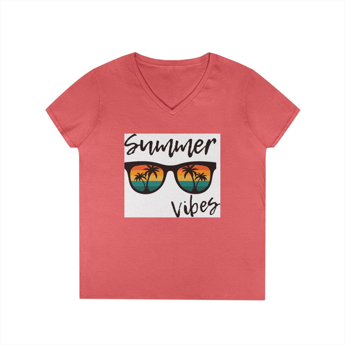 Summer Vibes Ladies' V-Neck T-Shirt