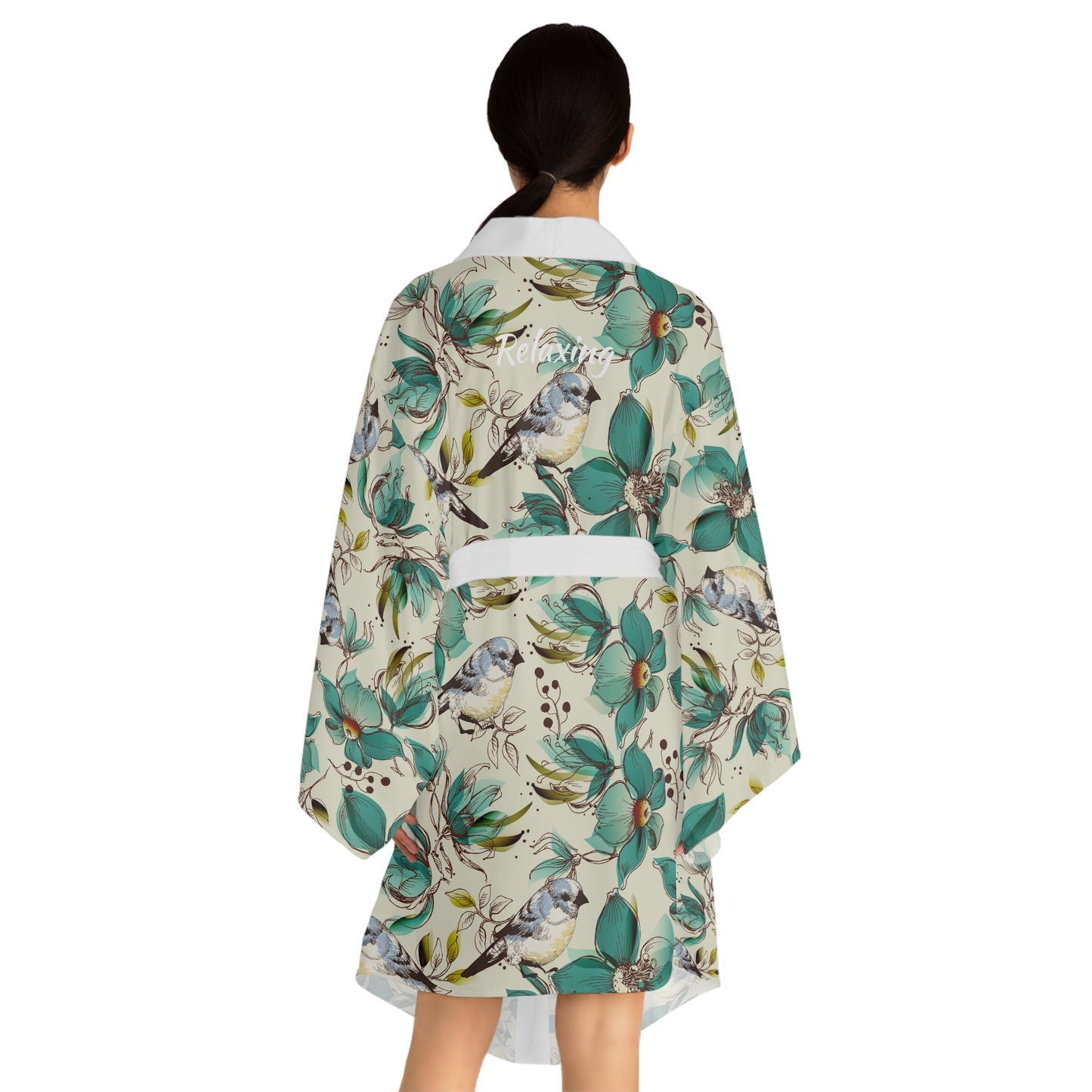 Floral Long Sleeve Kimono Robe – Relaxing Home Wear for Cozy Evenings